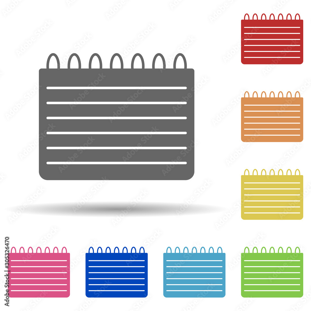 Aufkleber notebook in multi color style icon. simple glyph, flat vector of web icons for ui and ux, website or