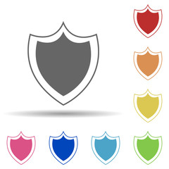 Shield in multi color style icon. Simple glyph, flat vector of web icons for ui and ux, website or mobile application