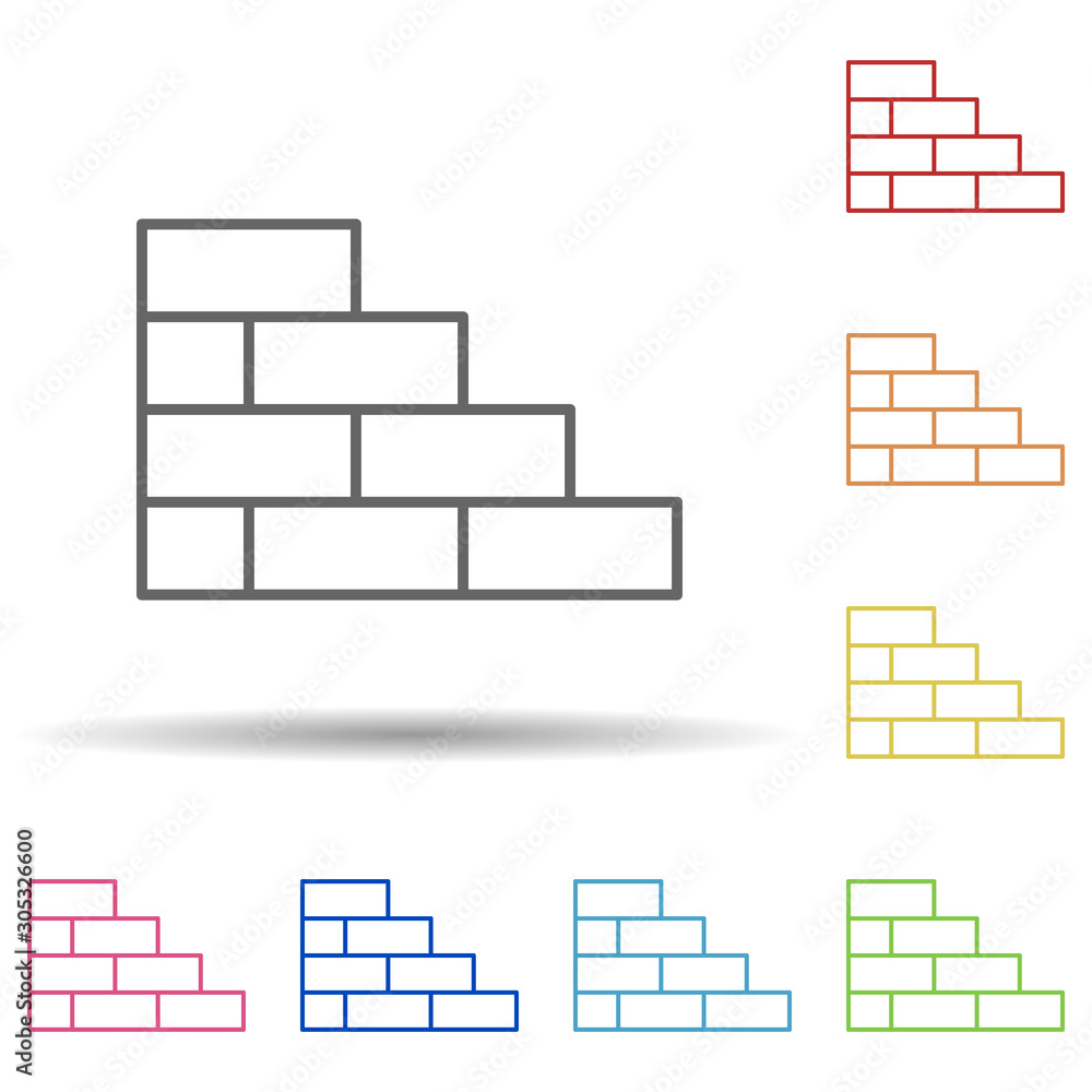 Poster brick in multi color style icon. simple thin line, outline vector of construction icons for ui and u