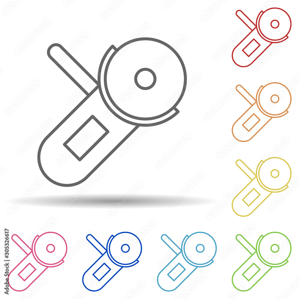 Aufkleber grinder in multi color style icon. simple thin line, outline vector of construction icons for ui and