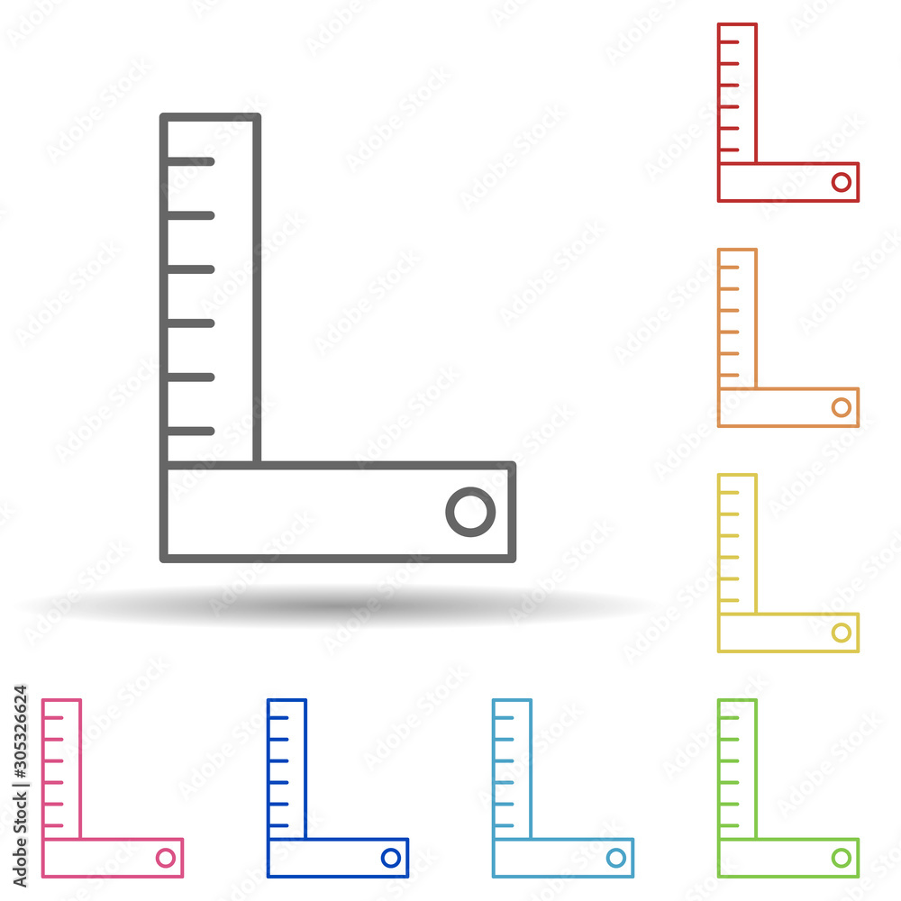 Poster ruler in multi color style icon. simple thin line, outline vector of construction icons for ui and u