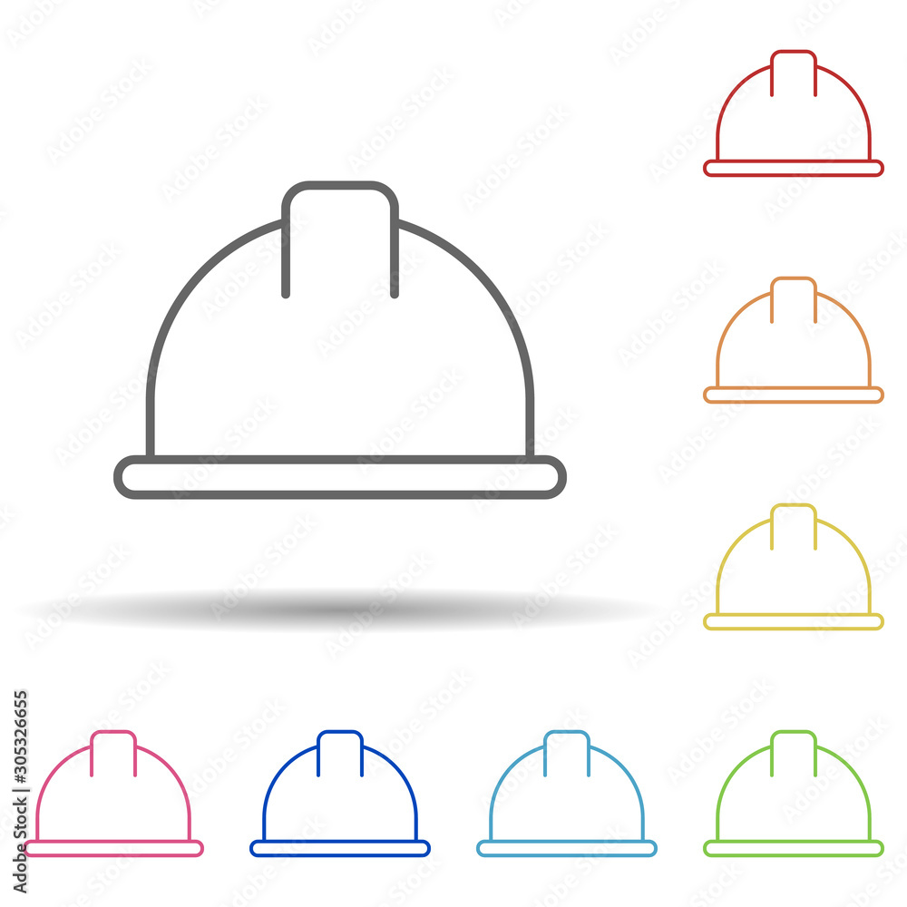 Poster helmet in multi color style icon. simple thin line, outline vector of construction icons for ui and 