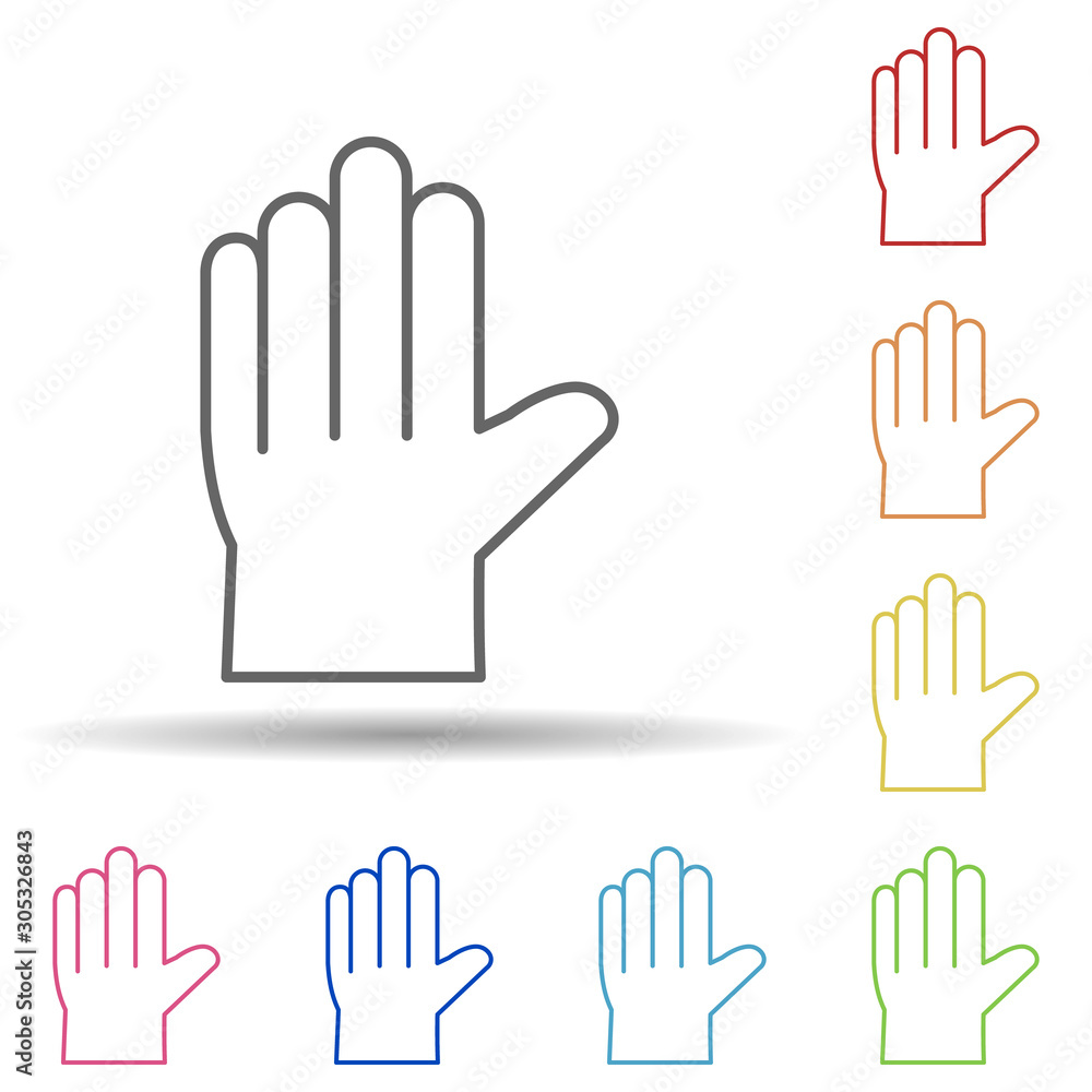 Poster glove in multi color style icon. simple thin line, outline vector of construction icons for ui and u