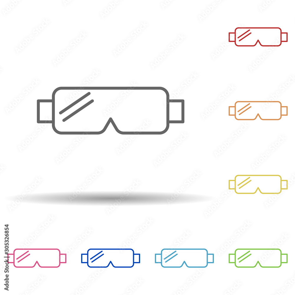 Poster mask in multi color style icon. simple thin line, outline vector of construction icons for ui and ux