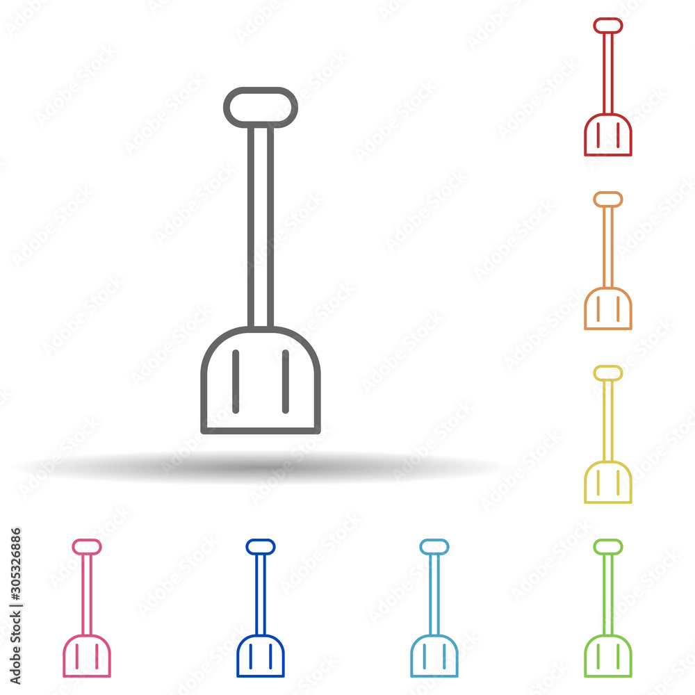 Poster shovel in multi color style icon. simple thin line, outline vector of construction icons for ui and 