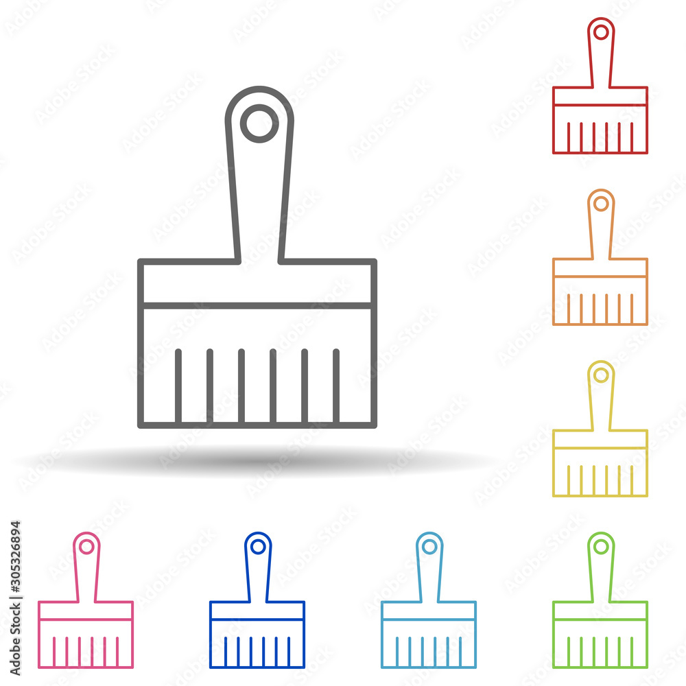 Poster paint brush in multi color style icon. simple thin line, outline vector of construction icons for ui