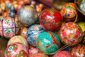 Christmas souvenirs on the counter in Europe