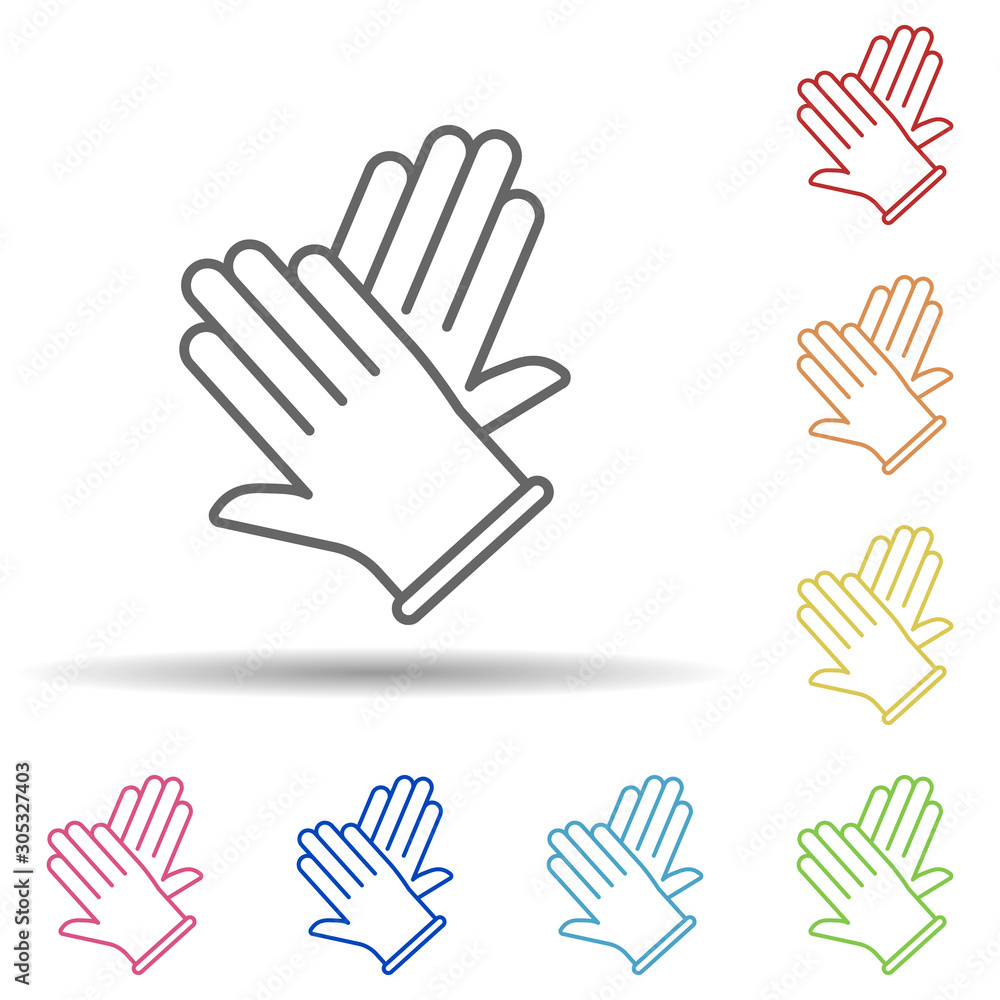 Poster hands, surgical gloves in multi color style icon. simple thin line, outline vector of anti age icons