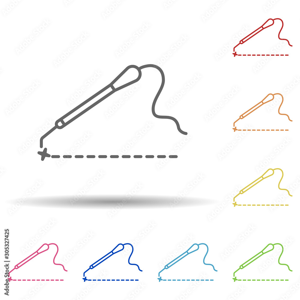 Poster laser, plastic surgery in multi color style icon. simple thin line, outline vector of anti age icons