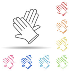 Fototapeta premium Hands, surgical gloves in multi color style icon. Simple thin line, outline vector of anti age icons for ui and ux, website or mobile application