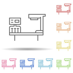 Plastic surgery bed in multi color style icon. Simple thin line, outline vector of anti age icons for ui and ux, website or mobile application