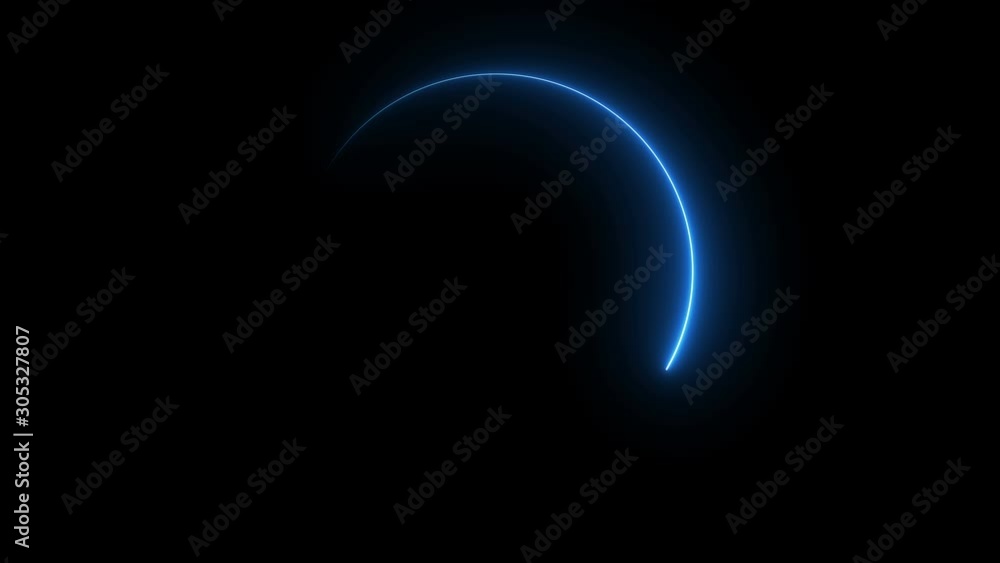 Poster abstract bright neon frame. the movement of the luminous neon line in a circular path. web backgroun