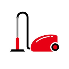 Vacuum cleaner vector illustration with simple flat design isolated on white background 