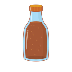 Bottle of syrup vector illustration with cute design isolated on white background 