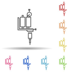 Tattoo machine in multi color style icon. Simple thin line, outline vector of anti age icons for ui and ux, website or mobile application