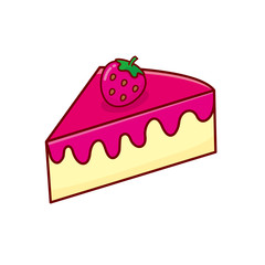 Cheesecake vector illustration with cute design isolated on white background