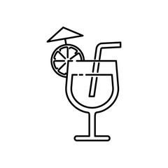 Drink vector illustration with simple black line design suitable for icon or symbol 