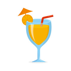 Drink vector illustration isolated on white background. Orange juice vector