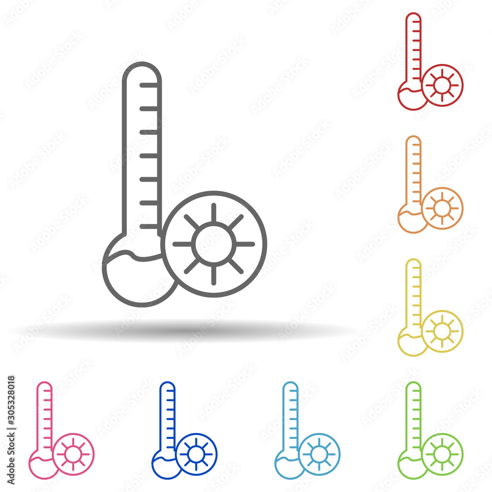 Poster hot weather sign in multi color style icon. simple thin line, outline vector of automation icons for