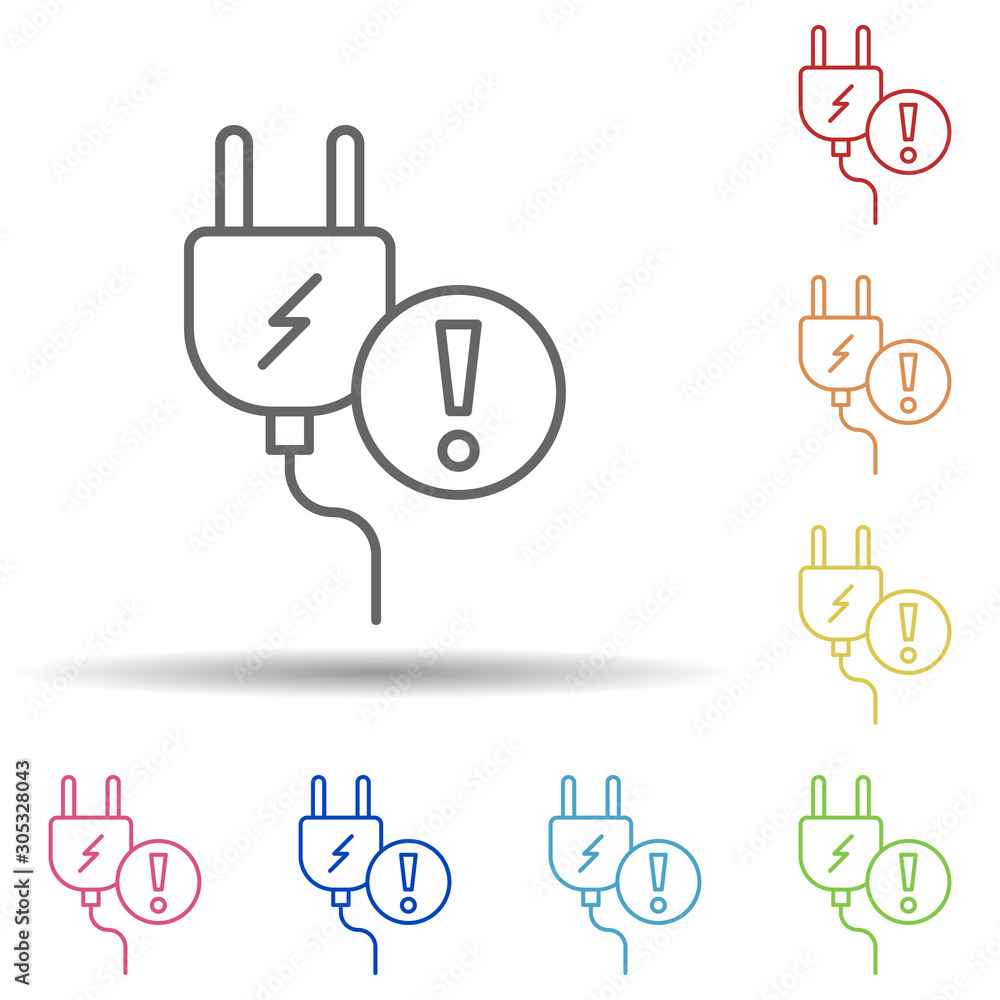 Aufkleber fork sign in multi color style icon. simple thin line, outline vector of automation icons for ui and