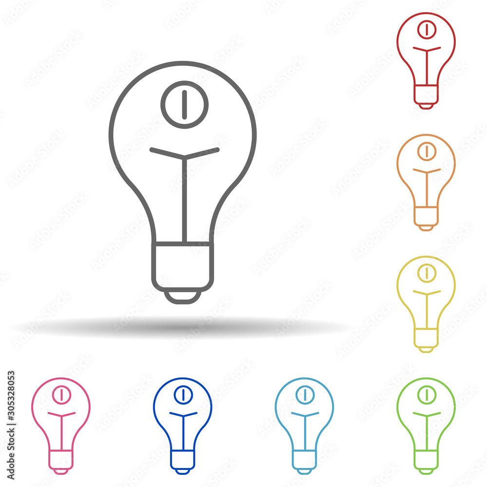 Poster Bulb sign in multi color style icon. Simple thin line, outline vector of automation icons for ui and ux, website or mobile application