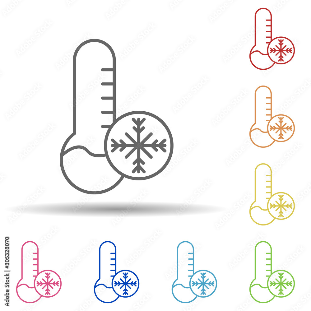 Poster frost sign in multi color style icon. simple thin line, outline vector of automation icons for ui an