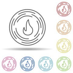 Sign of fire in multi color style icon. Simple thin line, outline vector of automation icons for ui and ux, website or mobile application