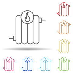 Hot radiator sign in multi color style icon. Simple thin line, outline vector of automation icons for ui and ux, website or mobile application