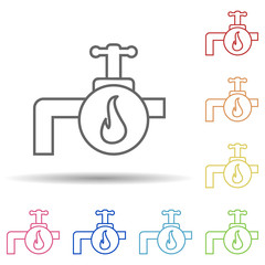 Hot water sign in multi color style icon. Simple thin line, outline vector of automation icons for ui and ux, website or mobile application