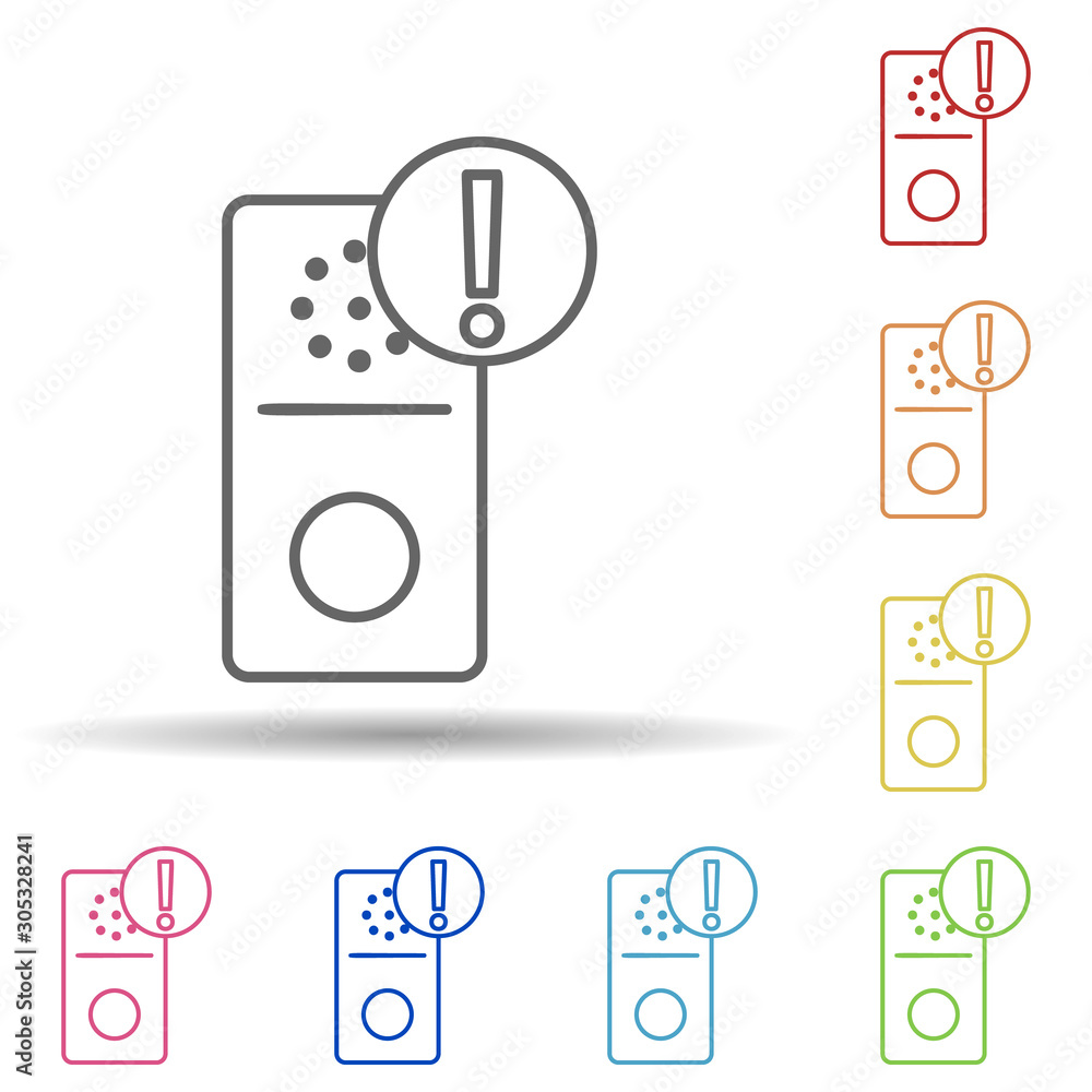 Poster doorphone sign in multi color style icon. simple thin line, outline vector of automation icons for u