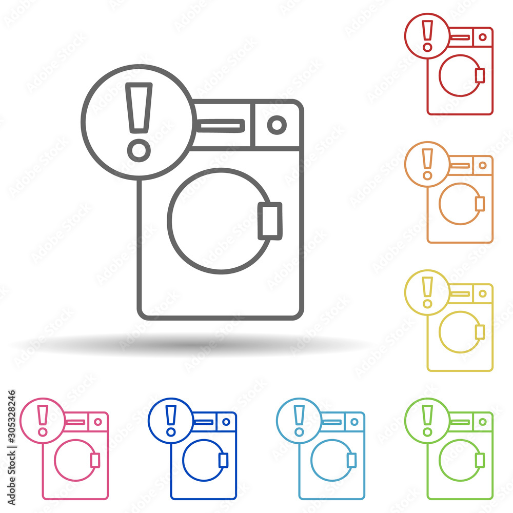 Aufkleber washing machine sign in multi color style icon. simple thin line, outline vector of automation icons