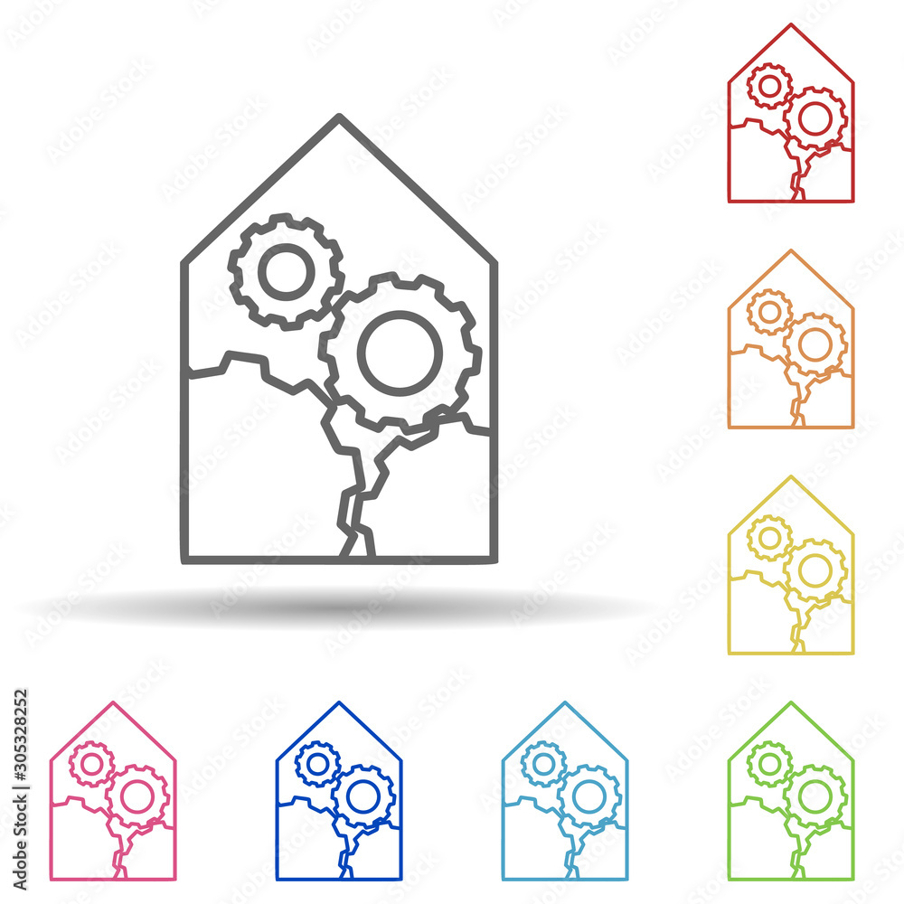 Aufkleber home automation in multi color style icon. simple thin line, outline vector of automation icons for 