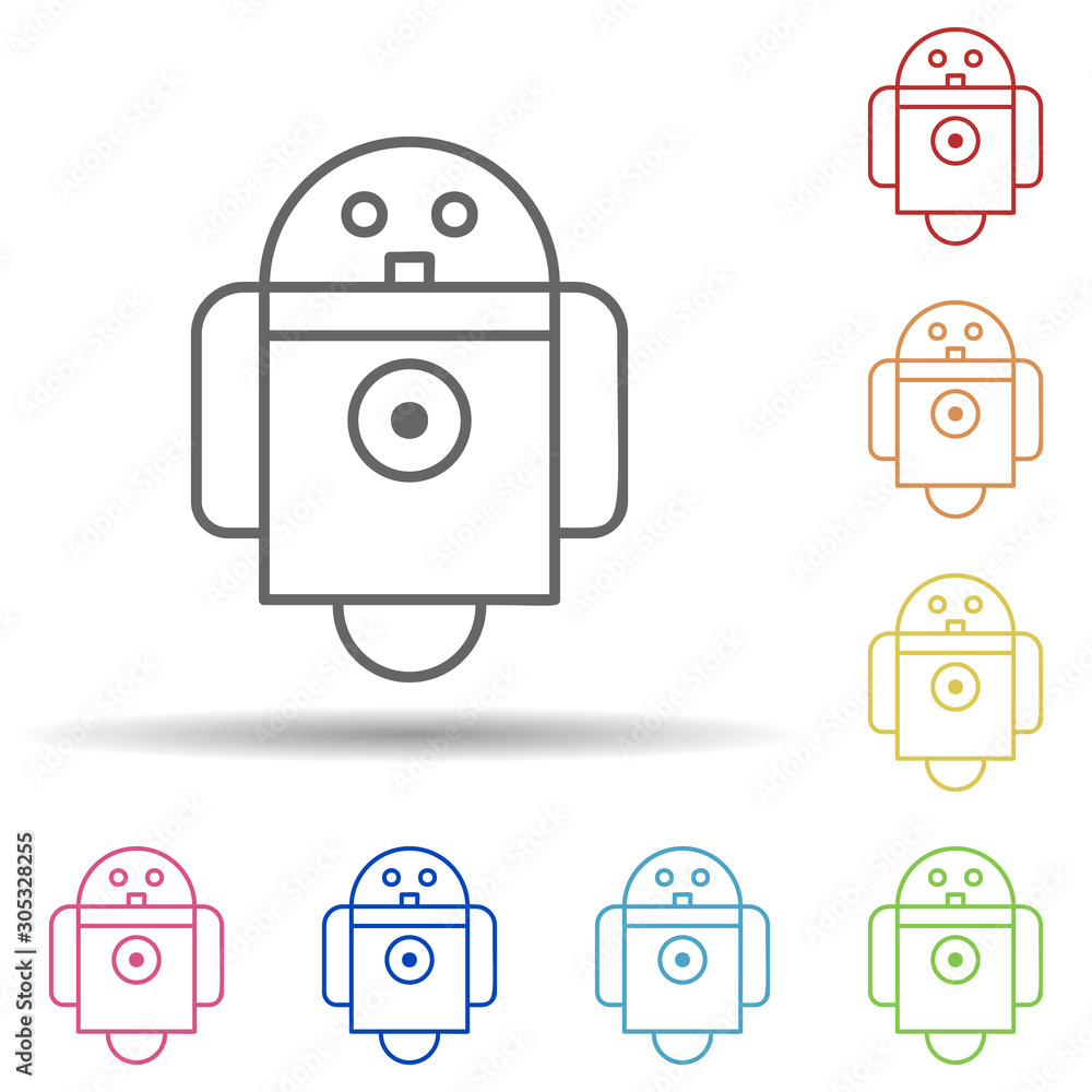 Aufkleber robot in multi color style icon. simple thin line, outline vector of automation icons for ui and ux,