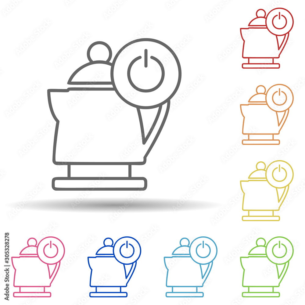 Poster the inclusion of an electric kettle in multi color style icon. simple thin line, outline vector of a