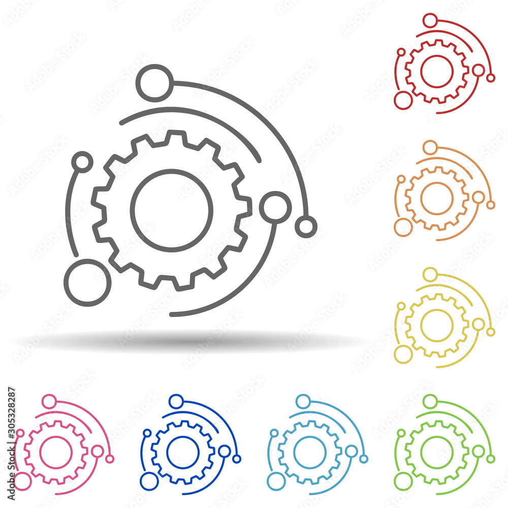 Aufkleber automation mark in multi color style icon. simple thin line, outline vector of automation icons for 