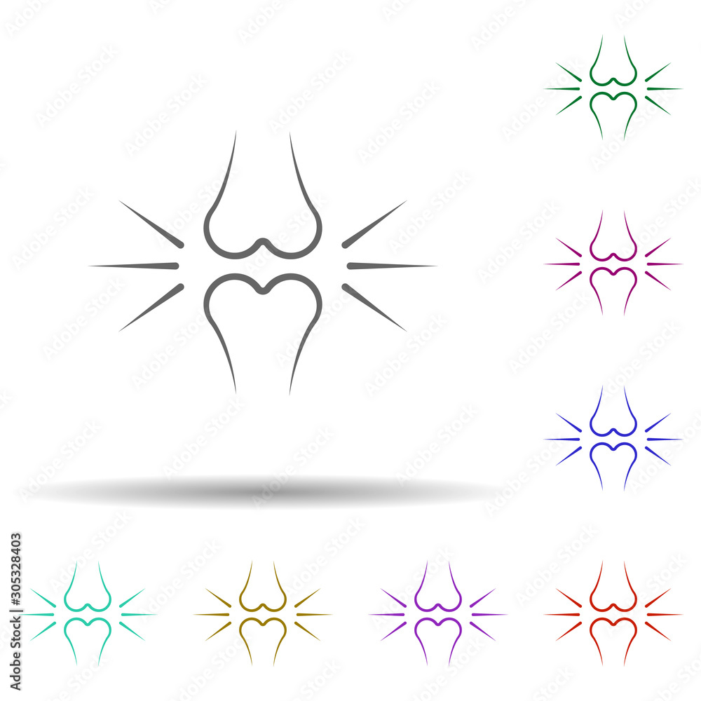 Poster bones, bone in multi color style icon. simple thin line, outline vector of biology icons for ui and 