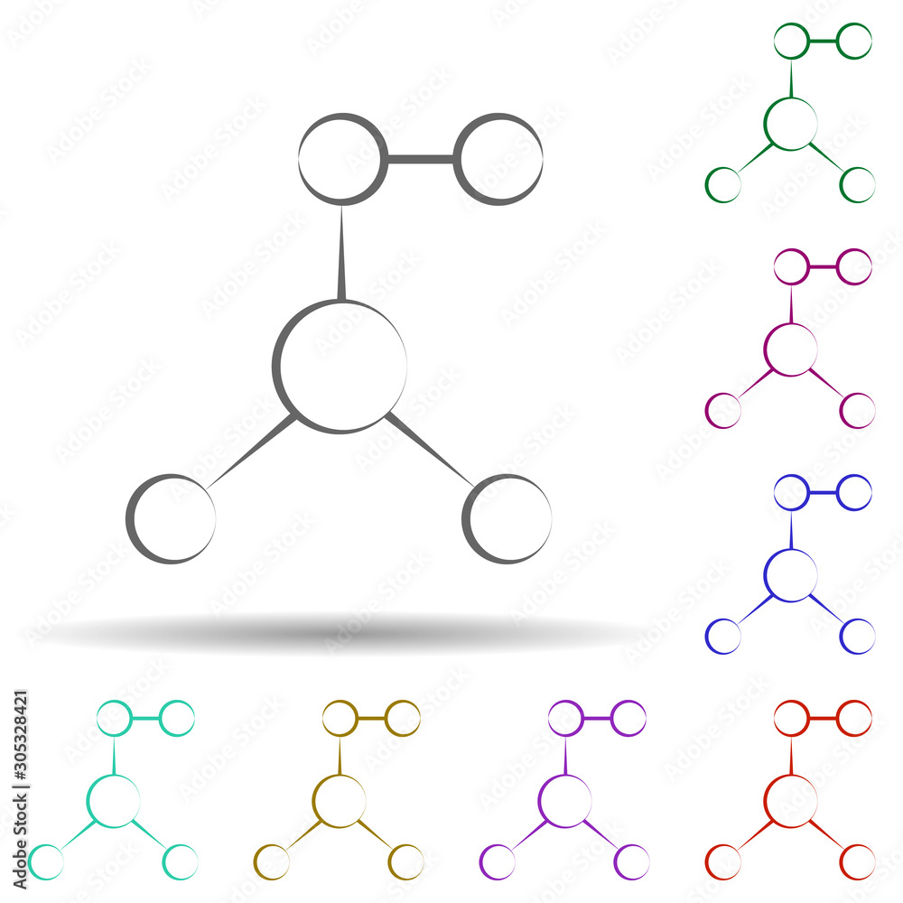 Aufkleber cell, virus in multi color style icon. simple thin line, outline vector of biology icons for ui and 