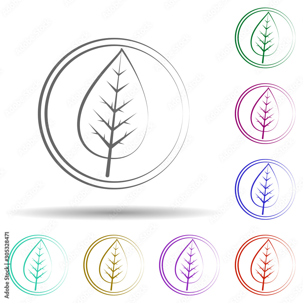 Poster leaf, biological in multi color style icon. simple thin line, outline vector of biology icons for ui