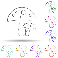 Mushroom, nature in multi color style icon. Simple thin line, outline vector of biology icons for ui and ux, website or mobile application