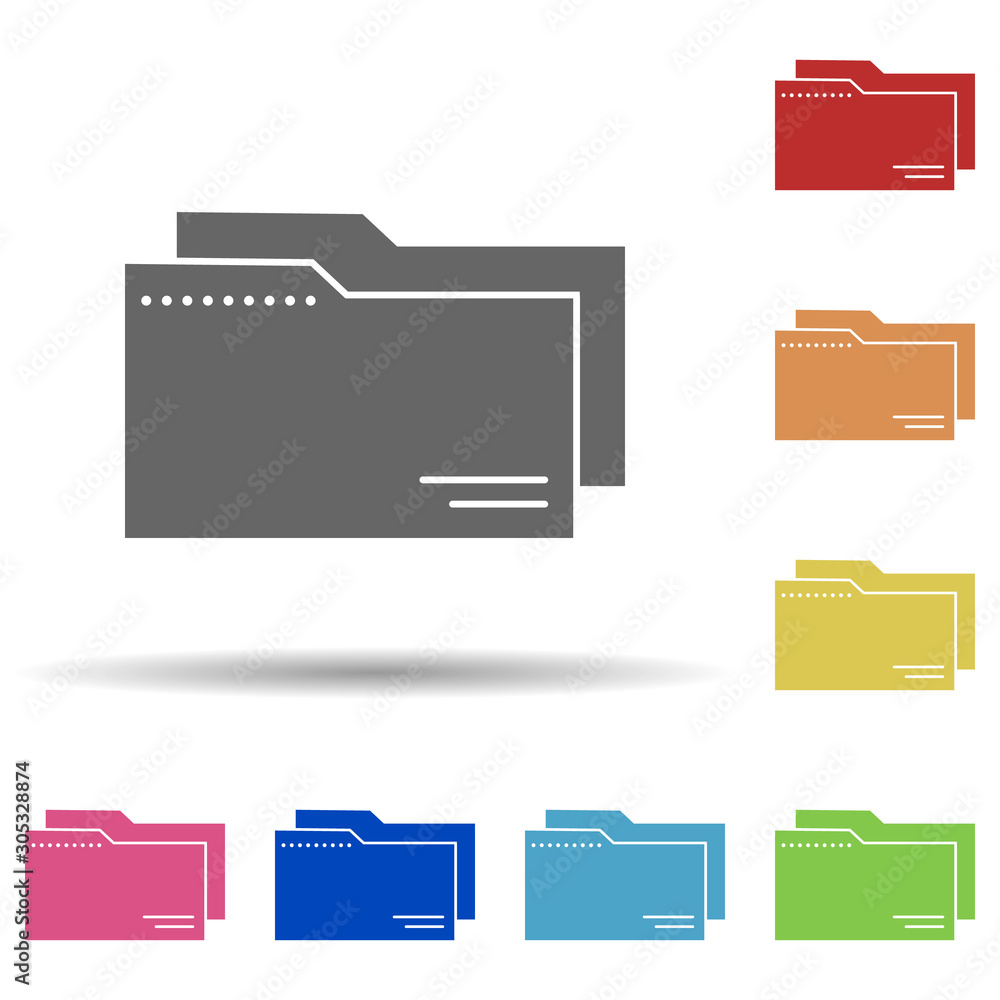 Poster folder, media in multi color style icon. simple glyph, flat vector of business icons for ui and ux, 