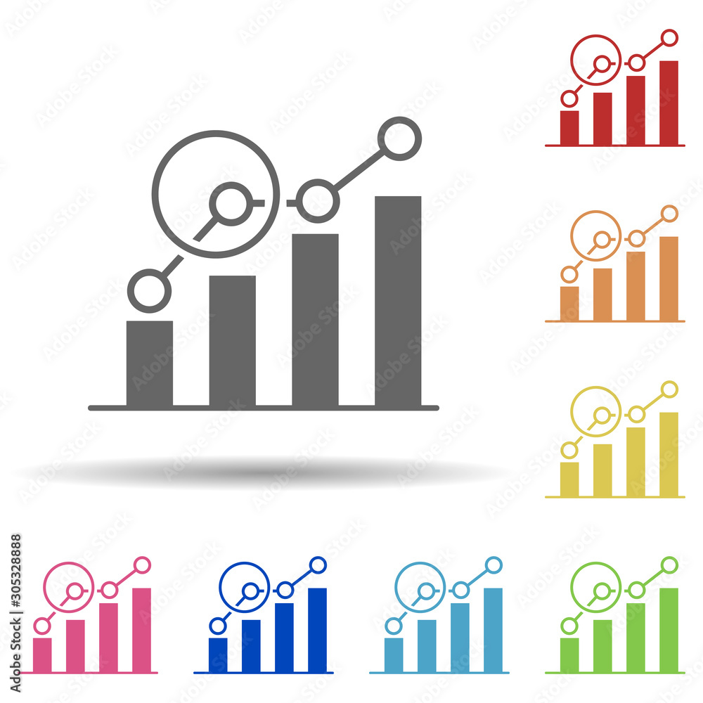 Poster chart, data in multi color style icon. simple glyph, flat vector of business icons for ui and ux, we