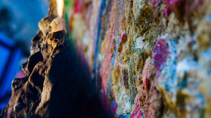 Bright Painted Wall From Rock And Mirror Effect