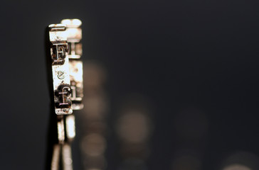 FI .. with old typewriter hammers with copy space