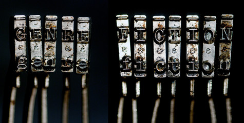 the words GENRE  FICTION with old typwriter © charles taylor