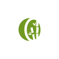 Bamboo tree icon logo design vector template