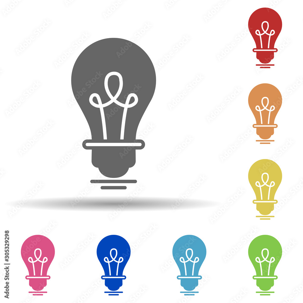 Poster bulb, light, creative in multi color style icon. simple glyph, flat vector of business icons for ui 