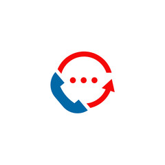Call center customer care line icon logo design template