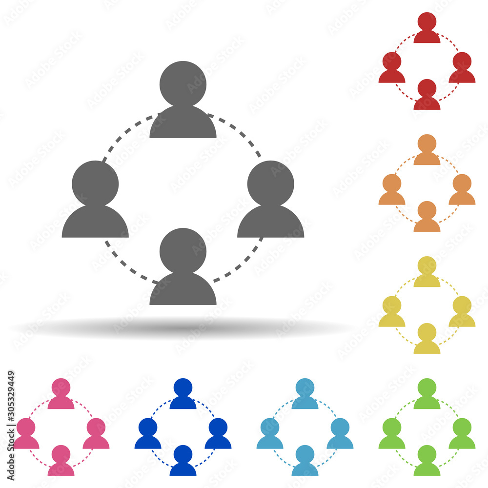 Poster team, work group in multi color style icon. simple glyph, flat vector of business icons for ui and u