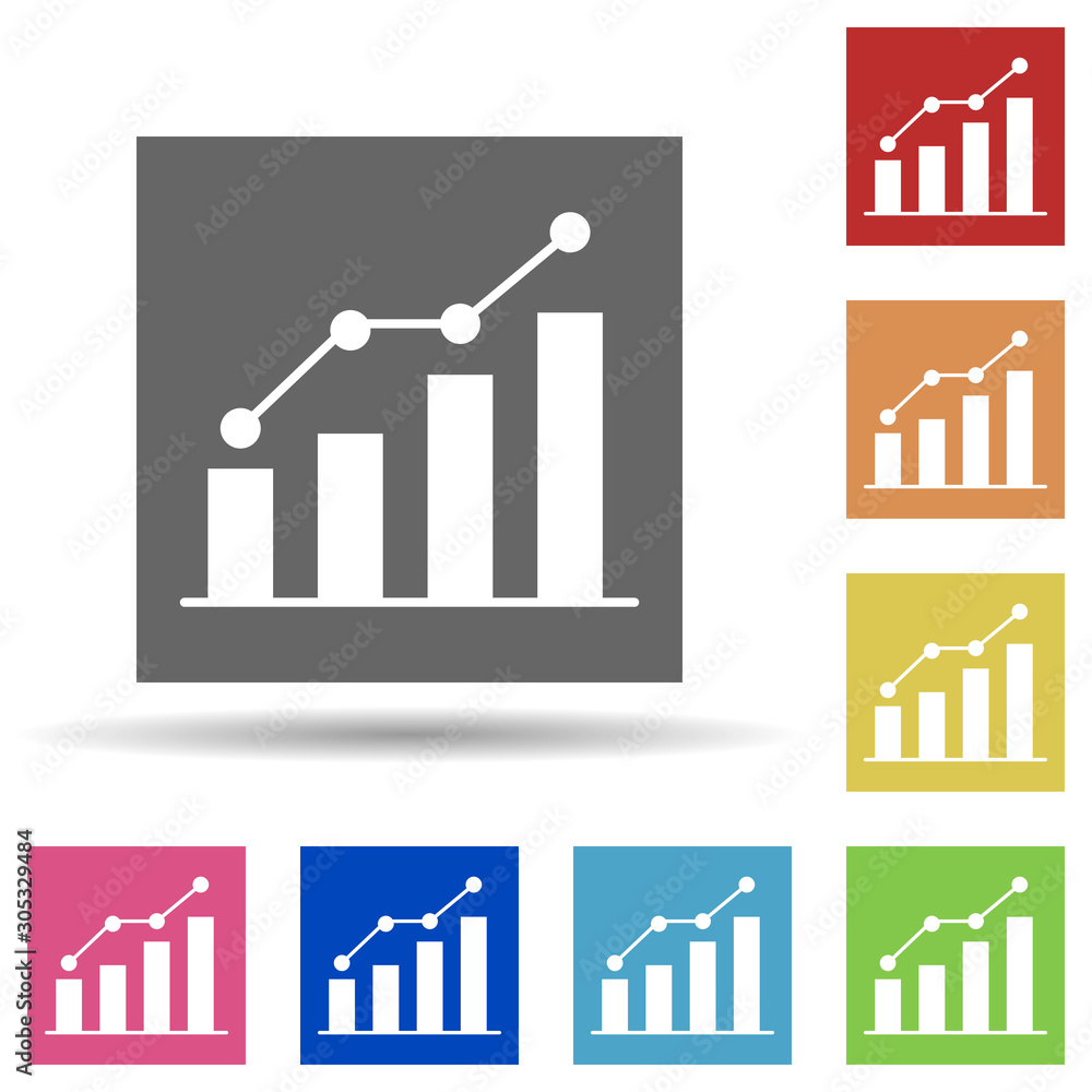 Poster chart, business graph in multi color style icon. simple glyph, flat vector of business icons for ui 