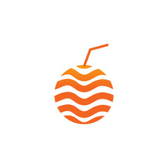 Orange fruit icon logo design template